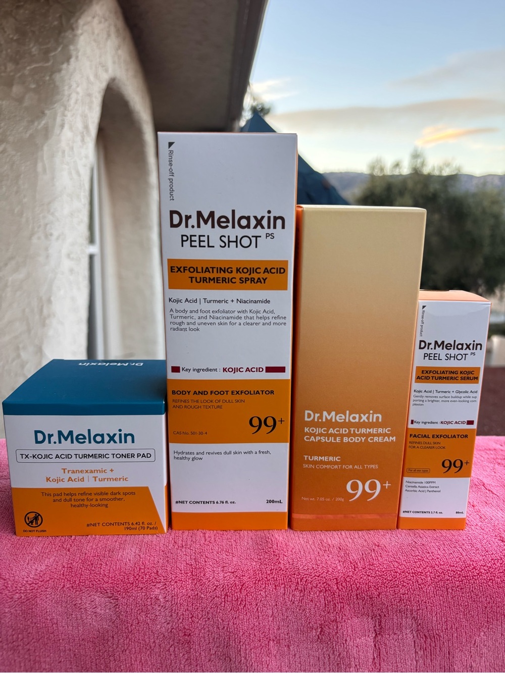 Dr. Melaxin Kojic Acid Turmeric 4-Pc Skincare Body Care Set